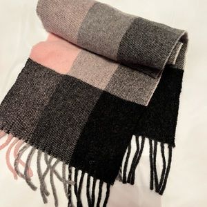 Viola Firenze Pink and Black Cashmere Scarf